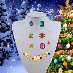 SET “DAYDREAM CHARMY” NECKLACE & EARRINGS MULTI